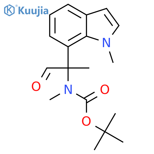 tert-butyl N-methyl-N-2-(1-methyl-1H-indol-7-yl)-1-oxopropan-2-ylcarbamate structure