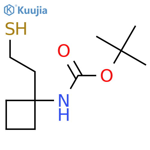 tert-butyl N-1-(2-sulfanylethyl)cyclobutylcarbamate structure