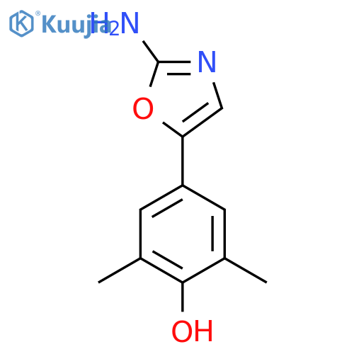 4-(2-amino-1,3-oxazol-5-yl)-2,6-dimethylphenol structure