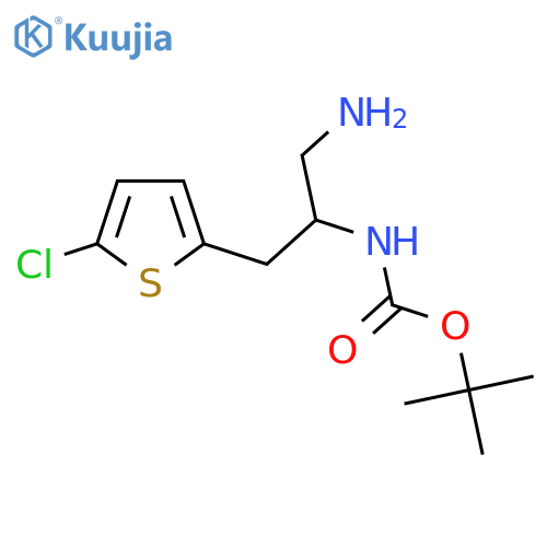 tert-butyl N-1-amino-3-(5-chlorothiophen-2-yl)propan-2-ylcarbamate structure