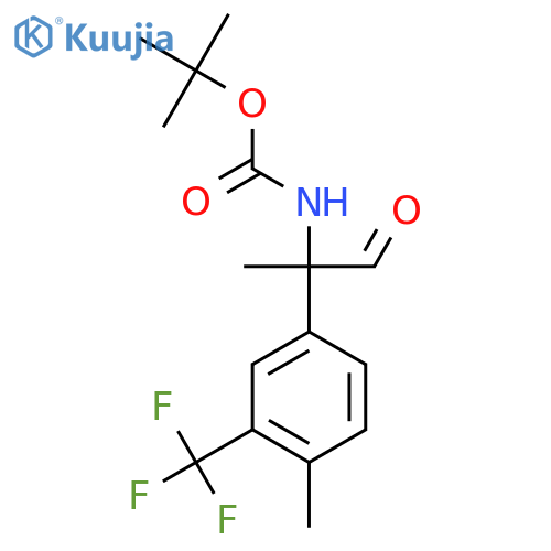 tert-butyl N-{2-4-methyl-3-(trifluoromethyl)phenyl-1-oxopropan-2-yl}carbamate structure