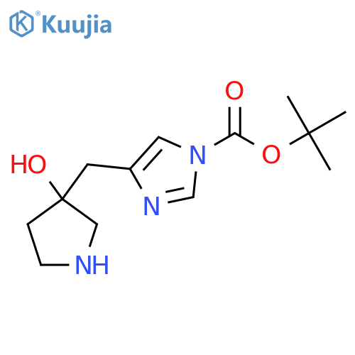 tert-butyl 4-(3-hydroxypyrrolidin-3-yl)methyl-1H-imidazole-1-carboxylate structure