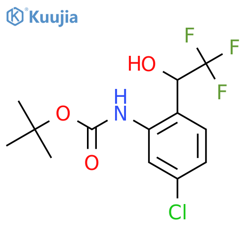 tert-butyl N-5-chloro-2-(2,2,2-trifluoro-1-hydroxyethyl)phenylcarbamate structure