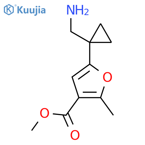 methyl 5-1-(aminomethyl)cyclopropyl-2-methylfuran-3-carboxylate structure