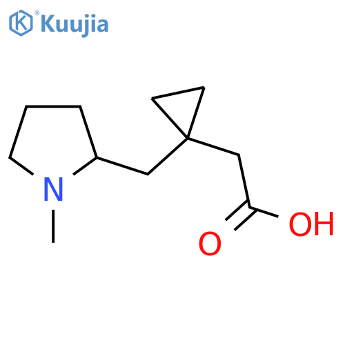 2-{1-(1-methylpyrrolidin-2-yl)methylcyclopropyl}acetic acid structure