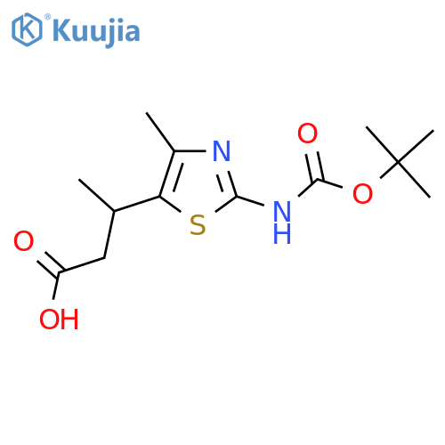 3-(2-{(tert-butoxy)carbonylamino}-4-methyl-1,3-thiazol-5-yl)butanoic acid structure