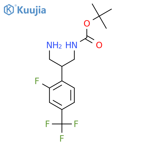 tert-butyl N-{3-amino-2-2-fluoro-4-(trifluoromethyl)phenylpropyl}carbamate structure