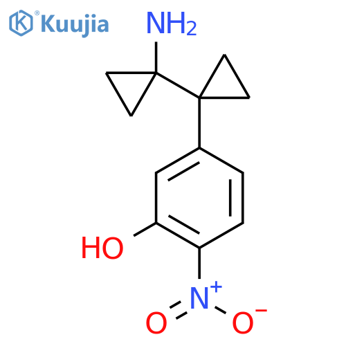 5-1-(1-aminocyclopropyl)cyclopropyl-2-nitrophenol structure