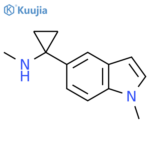 N-methyl-1-(1-methyl-1H-indol-5-yl)cyclopropan-1-amine structure