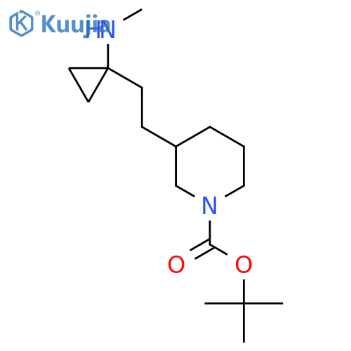 tert-butyl 3-{2-1-(methylamino)cyclopropylethyl}piperidine-1-carboxylate structure