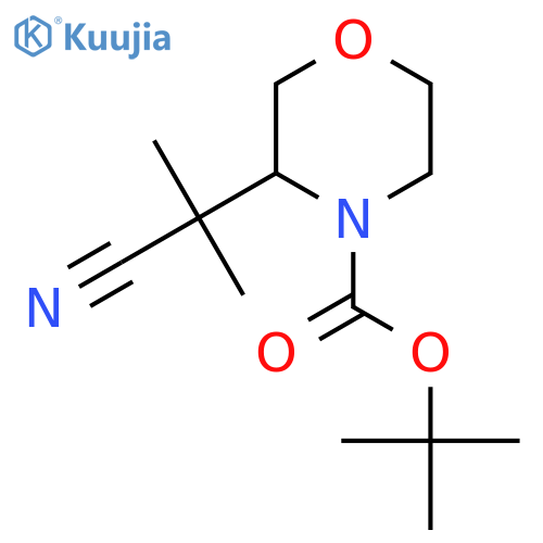 tert-butyl 3-(1-cyano-1-methylethyl)morpholine-4-carboxylate structure