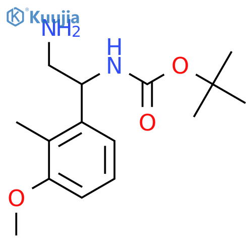 tert-butyl N-2-amino-1-(3-methoxy-2-methylphenyl)ethylcarbamate structure