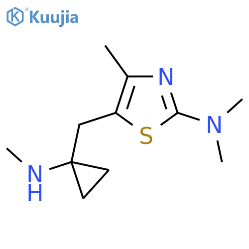 N,N,4-trimethyl-5-{1-(methylamino)cyclopropylmethyl}-1,3-thiazol-2-amine structure