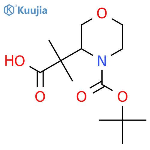2-{4-(tert-butoxy)carbonylmorpholin-3-yl}-2-methylpropanoic acid structure