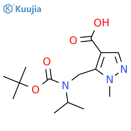 5-({(tert-butoxy)carbonyl(propan-2-yl)amino}methyl)-1-methyl-1H-pyrazole-4-carboxylic acid structure