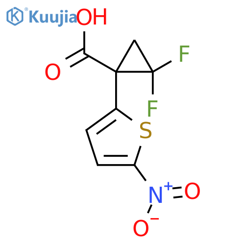 2,2-difluoro-1-(5-nitrothiophen-2-yl)cyclopropane-1-carboxylic acid structure