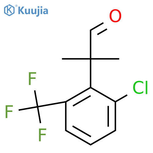 2-2-chloro-6-(trifluoromethyl)phenyl-2-methylpropanal structure