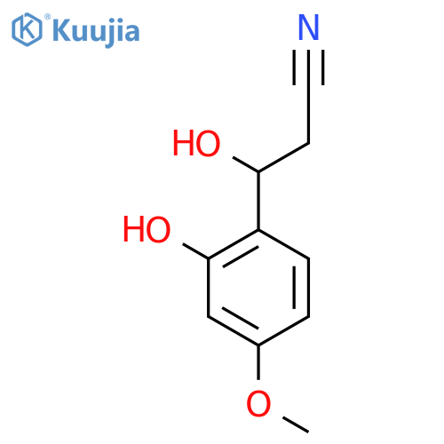 3-hydroxy-3-(2-hydroxy-4-methoxyphenyl)propanenitrile structure