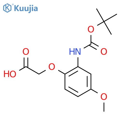 2-(2-{(tert-butoxy)carbonylamino}-4-methoxyphenoxy)acetic acid structure