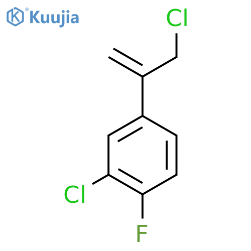 2-chloro-4-(3-chloroprop-1-en-2-yl)-1-fluorobenzene structure