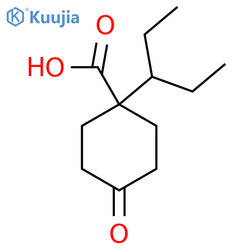 4-oxo-1-(pentan-3-yl)cyclohexane-1-carboxylic acid structure