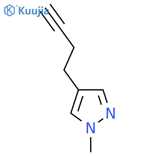 4-(but-3-yn-1-yl)-1-methyl-1H-pyrazole structure