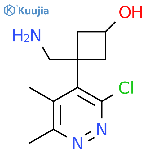 3-(aminomethyl)-3-(3-chloro-5,6-dimethylpyridazin-4-yl)cyclobutan-1-ol structure