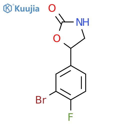5-(3-bromo-4-fluorophenyl)-1,3-oxazolidin-2-one structure