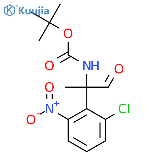 tert-butyl N-2-(2-chloro-6-nitrophenyl)-1-oxopropan-2-ylcarbamate structure