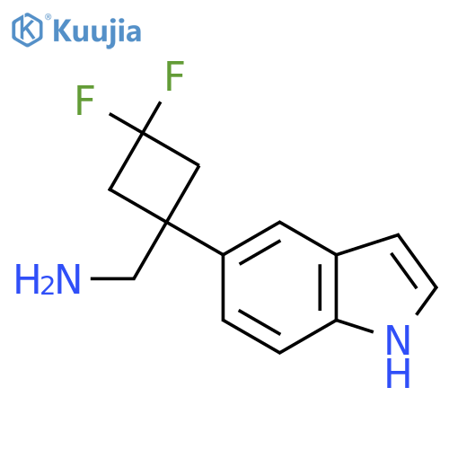 3,3-difluoro-1-(1H-indol-5-yl)cyclobutylmethanamine structure