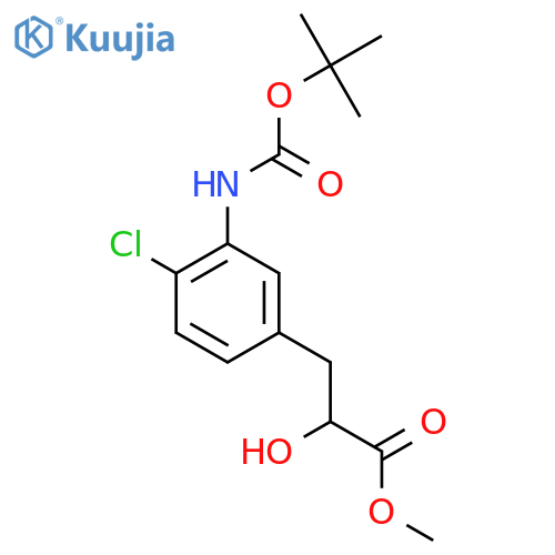 methyl 3-(3-{(tert-butoxy)carbonylamino}-4-chlorophenyl)-2-hydroxypropanoate structure