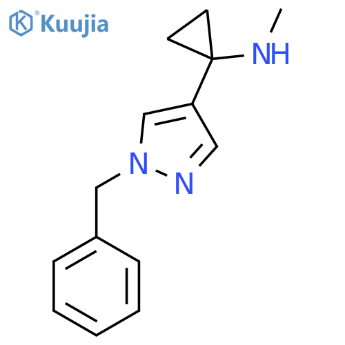 1-(1-benzyl-1H-pyrazol-4-yl)-N-methylcyclopropan-1-amine structure