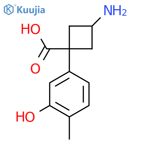 3-amino-1-(3-hydroxy-4-methylphenyl)cyclobutane-1-carboxylic acid structure