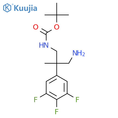 tert-butyl N-3-amino-2-methyl-2-(3,4,5-trifluorophenyl)propylcarbamate structure