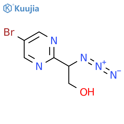 2-azido-2-(5-bromopyrimidin-2-yl)ethan-1-ol structure