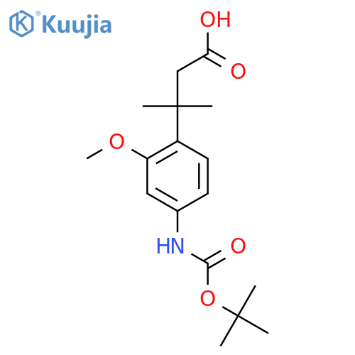 3-(4-{(tert-butoxy)carbonylamino}-2-methoxyphenyl)-3-methylbutanoic acid structure