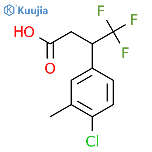 3-(4-chloro-3-methylphenyl)-4,4,4-trifluorobutanoic acid structure
