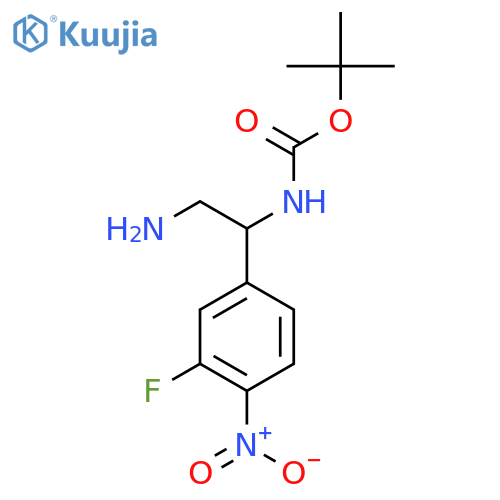 tert-butyl N-2-amino-1-(3-fluoro-4-nitrophenyl)ethylcarbamate structure