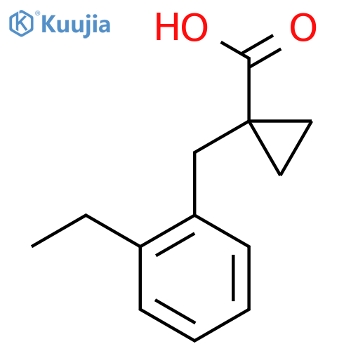 1-(2-ethylphenyl)methylcyclopropane-1-carboxylic acid structure