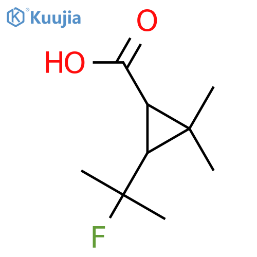 3-(2-fluoropropan-2-yl)-2,2-dimethylcyclopropane-1-carboxylic acid structure
