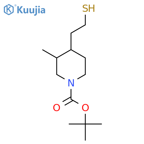 tert-butyl 3-methyl-4-(2-sulfanylethyl)piperidine-1-carboxylate structure