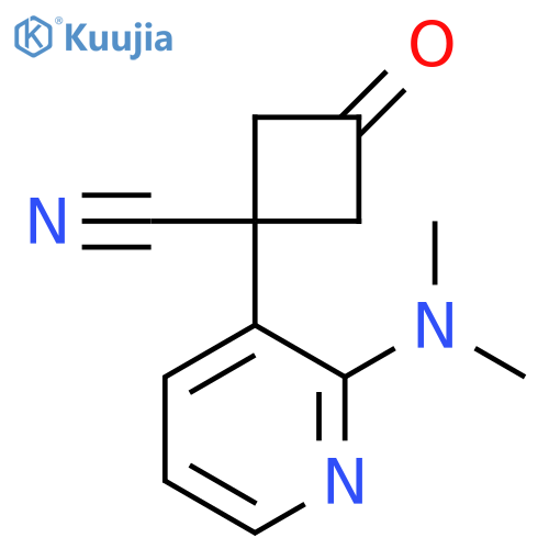 1-2-(dimethylamino)pyridin-3-yl-3-oxocyclobutane-1-carbonitrile structure
