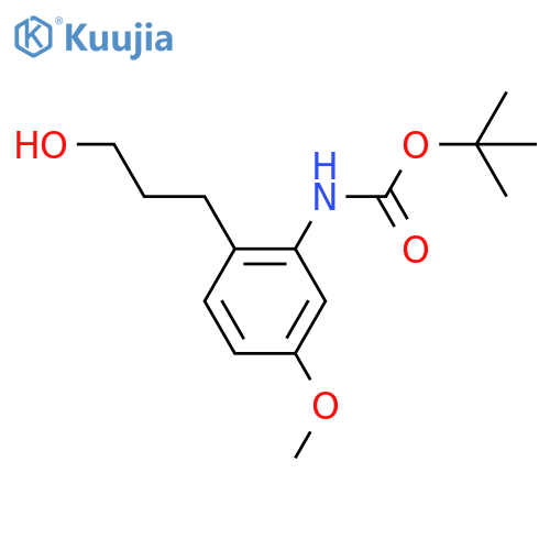 tert-butyl N-2-(3-hydroxypropyl)-5-methoxyphenylcarbamate structure