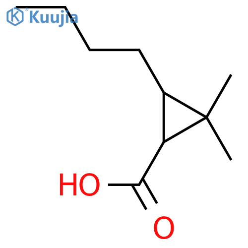 3-butyl-2,2-dimethylcyclopropane-1-carboxylic acid structure