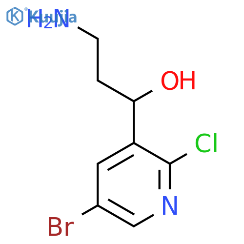 3-amino-1-(5-bromo-2-chloropyridin-3-yl)propan-1-ol structure