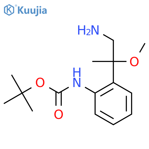tert-butyl N-2-(1-amino-2-methoxypropan-2-yl)phenylcarbamate structure