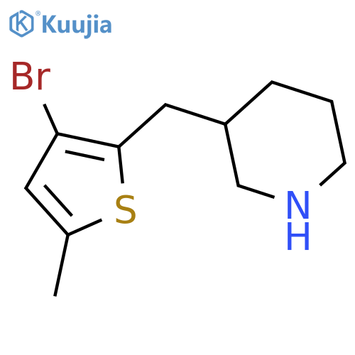3-(3-bromo-5-methylthiophen-2-yl)methylpiperidine structure