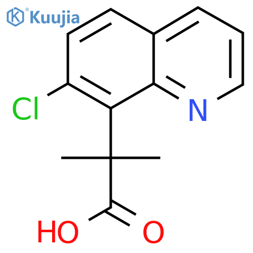 2-(7-chloroquinolin-8-yl)-2-methylpropanoic acid structure