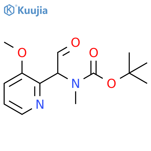 tert-butyl N-1-(3-methoxypyridin-2-yl)-2-oxoethyl-N-methylcarbamate structure