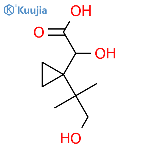 2-hydroxy-2-1-(1-hydroxy-2-methylpropan-2-yl)cyclopropylacetic acid structure
